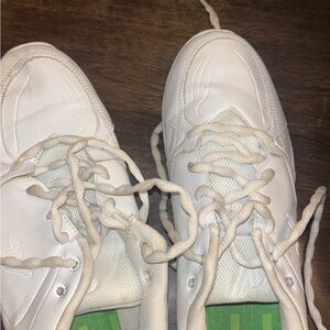White Sneakers with Green Soles